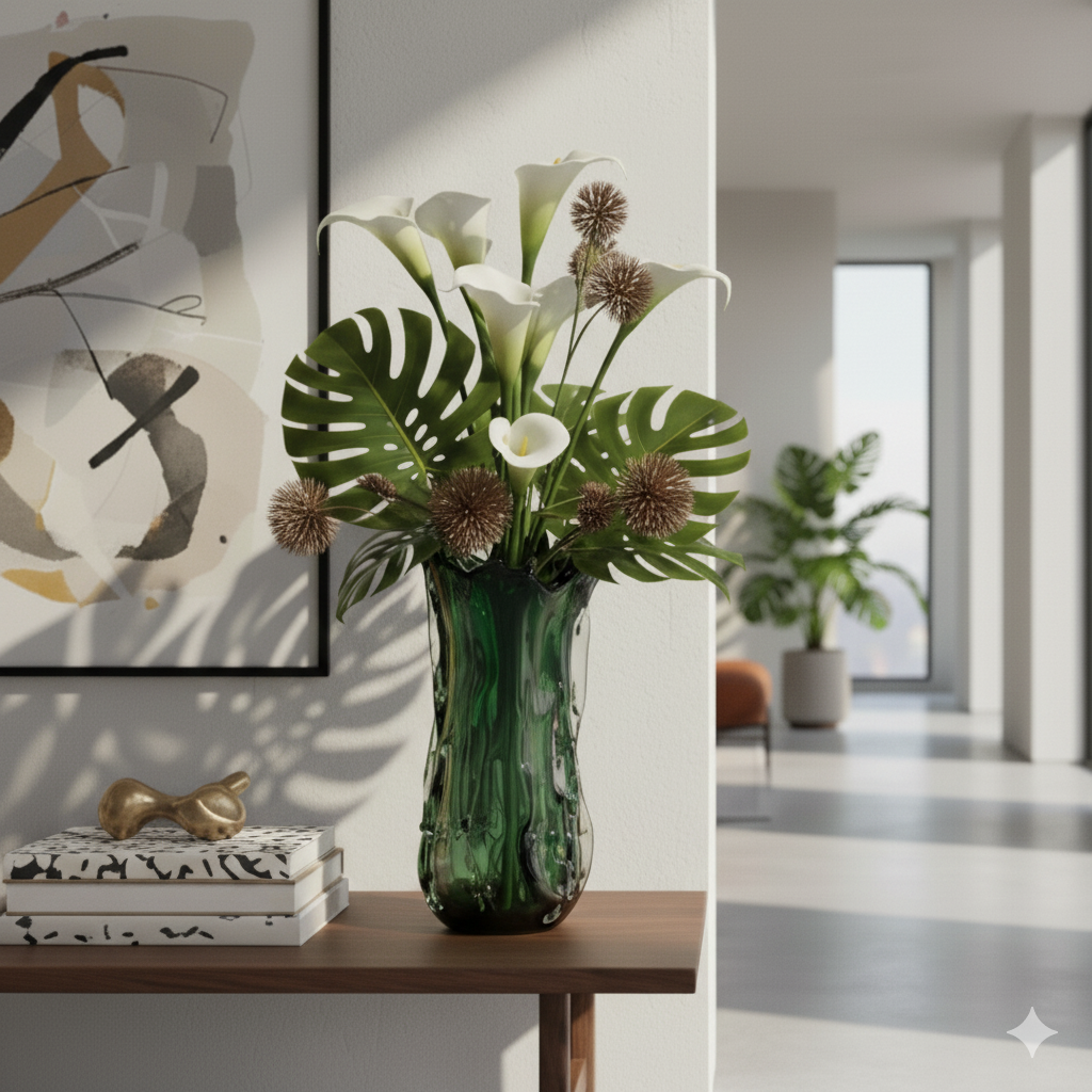 Artisan Murano Hand-Blown Glass Vase