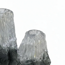 Artisan Hand Blown Smoked Glass Vase Set