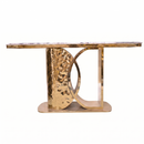 Aurelia Hammered Gold and Marble Console Table