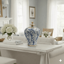 Hand-Painted Blue Bird Floral 30cm Jar