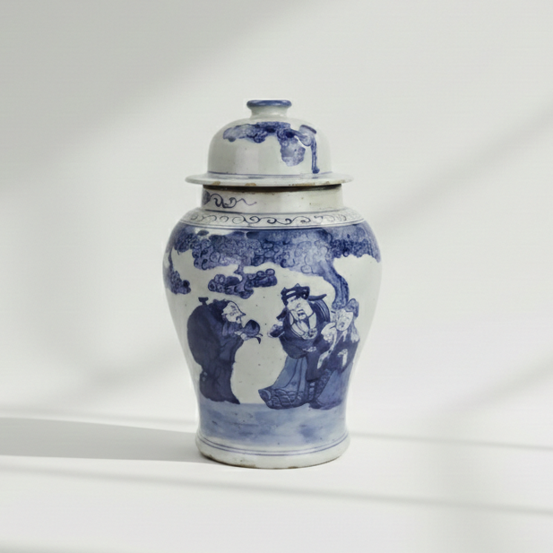 Chinese Blue White Porcelain Ginger Jar