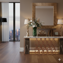 Artisan Murano Swirl Glass Vase Green Yellow