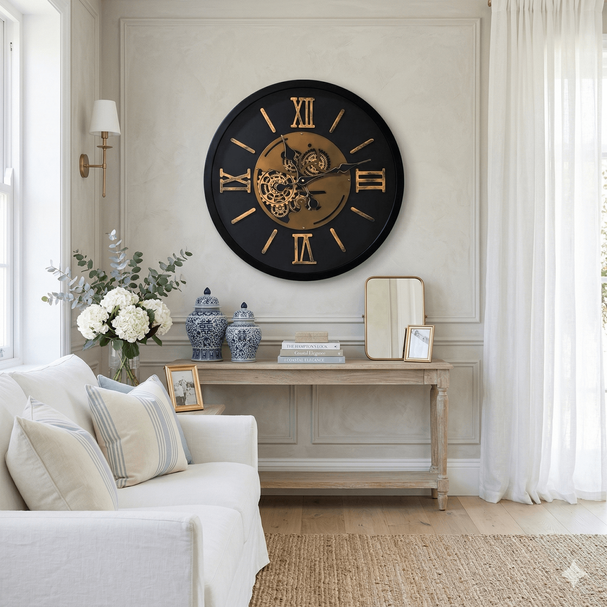 Eli Industrial Gear Wall Clock 58cm