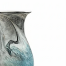 Oceanic Teal Marbled Ceramic Flared Vase 39cm