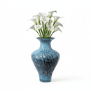 Turquoise Green Gold Art Glass Vase