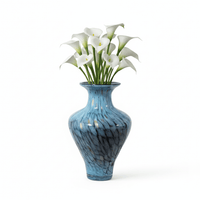 Turquoise Green Gold Art Glass Vase