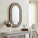 French Country Metal Wood Wall Mirror