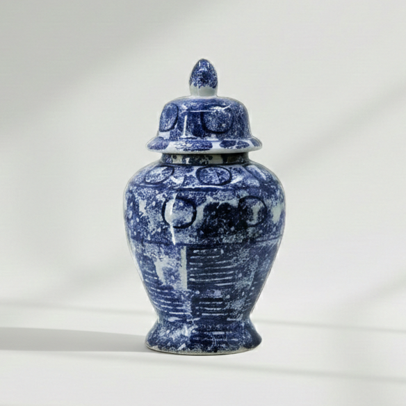 Blue White Vintage Ginger Jar