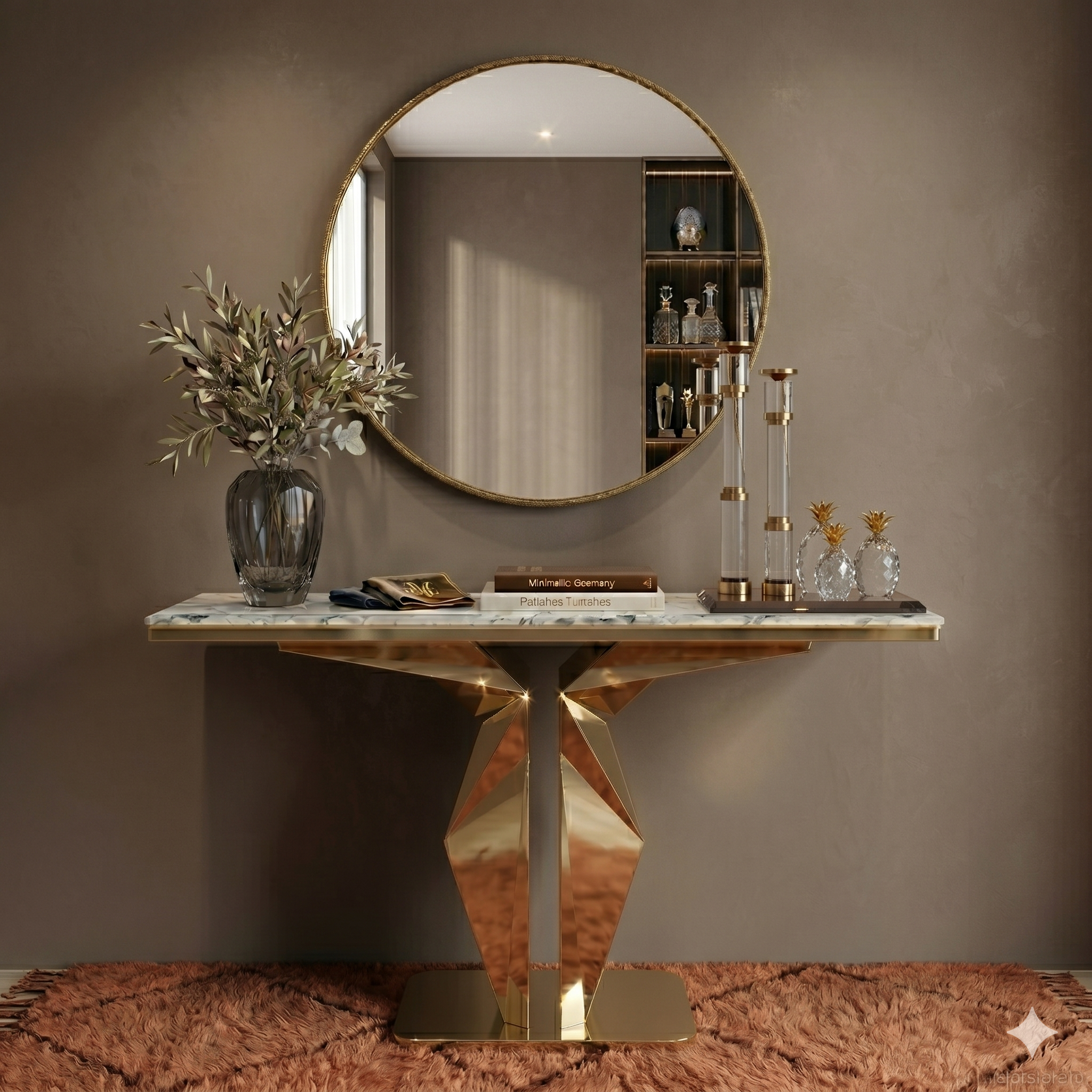 Modern Faux Marble Console Table 160cm