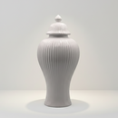 Hamptons Style White Ceramic Ginger Jar