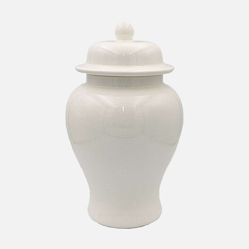 Ginger Jar Off-White Egg Shaped Stirling Temple Jar Minimalist Ceramic