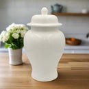 Ginger Jar Off-White Egg Shaped Stirling Temple Jar Minimalist Ceramic