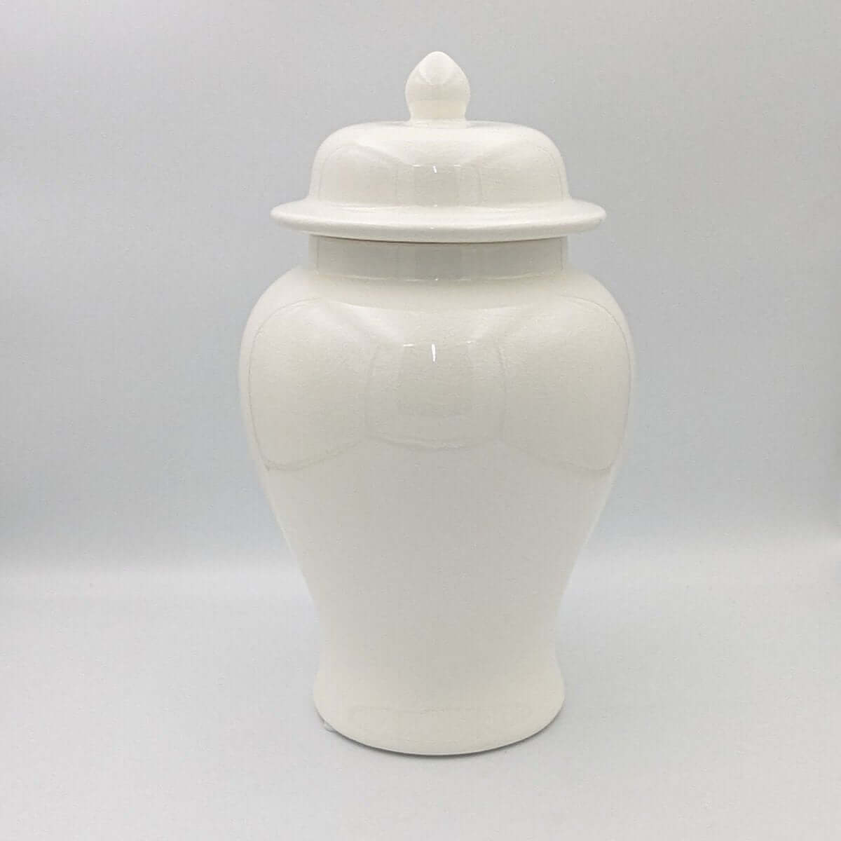 Ginger Jar Off-White Egg Shaped Stirling Temple Jar Minimalist Ceramic