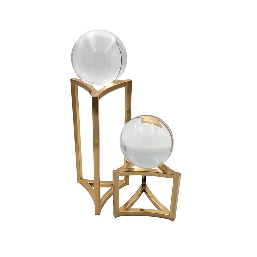 Glass Sphere Table Décor Gold - Set of 2