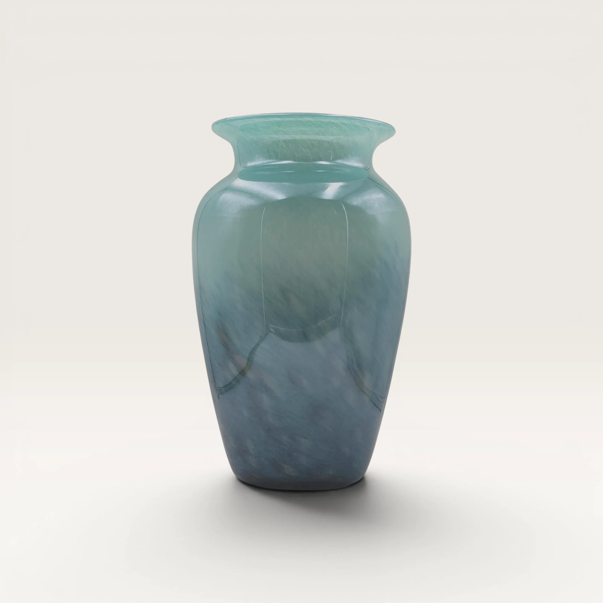 Frosted Turquoise and Blue Glass Vase