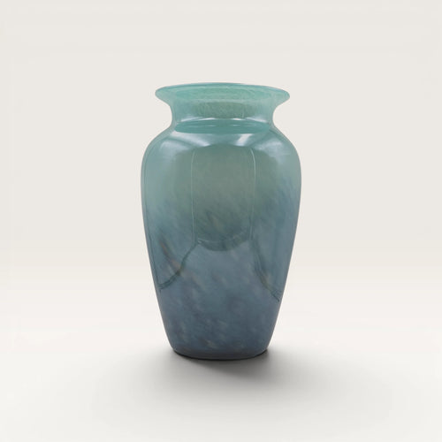 Frosted Turquoise and Blue Glass Vase
