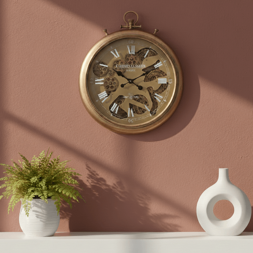 Gold Chronograph Gear Wall Clock 62cm
