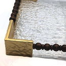 Gold Handle Acrylic & Wood Serving Tray