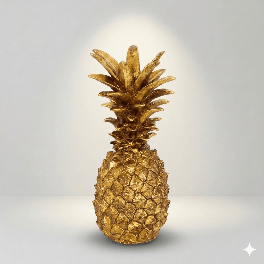 Golden Decorative Pineapple Sculpture