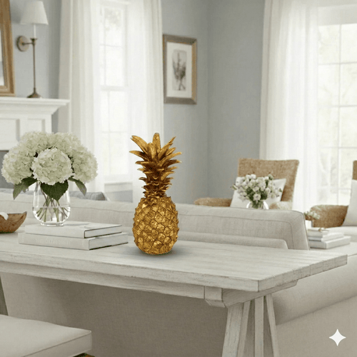 Golden Decorative Pineapple Sculpture