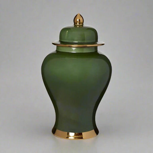 Grenfel 37cm Green Porcelain Ginger Jar