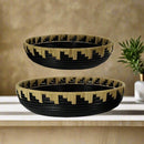 Gulliver Black & Natural Rattan Tray Set