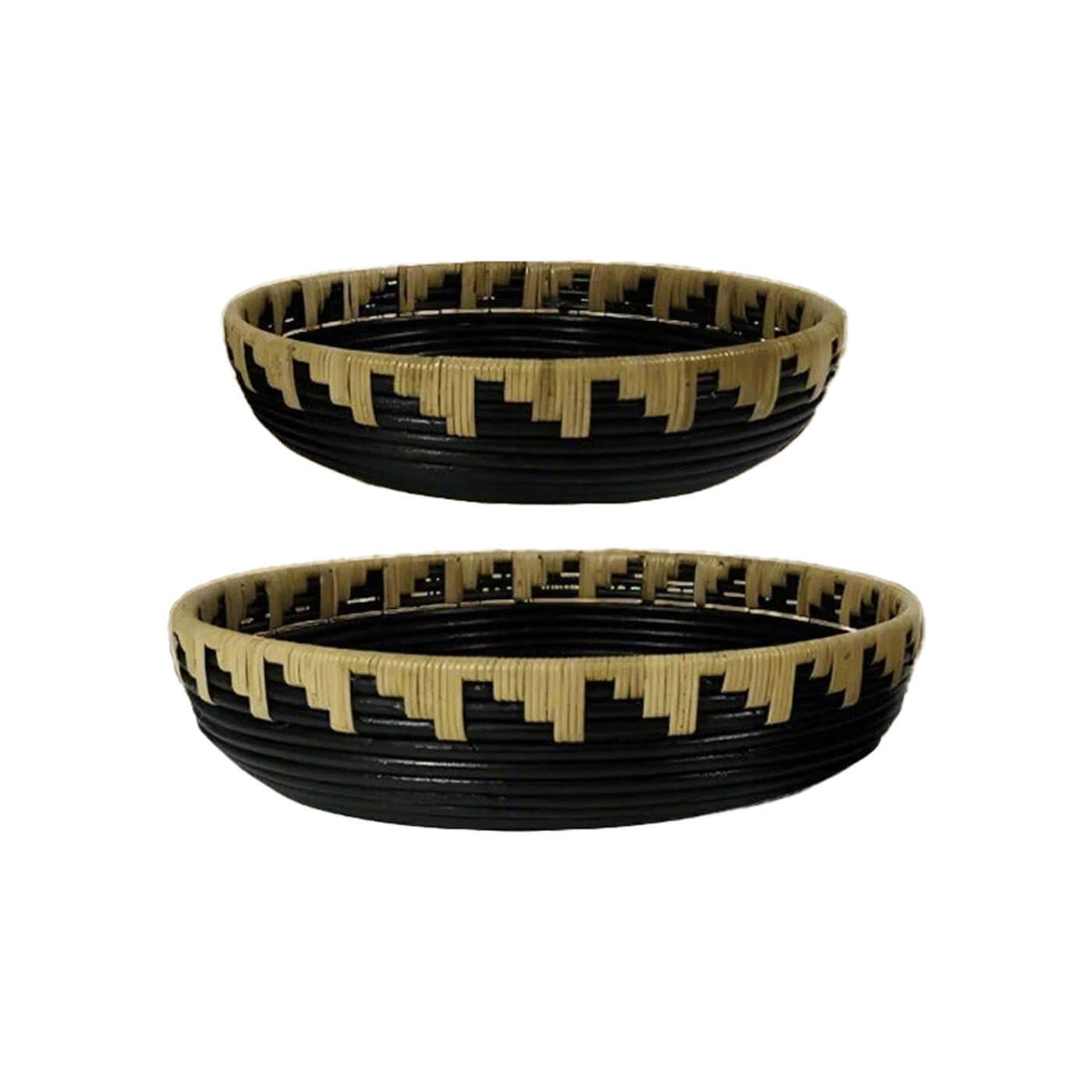 Gulliver Black & Natural Rattan Tray Set