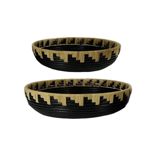 Gulliver Black & Natural Rattan Tray Set