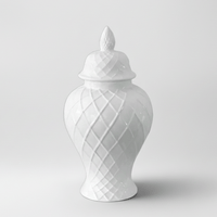 Hamptons Diamond Embossed Ceramic Jar