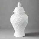 Hamptons Diamond Embossed Ceramic Jar