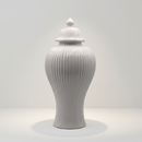 Hamptons Style White Ceramic Ginger Jar