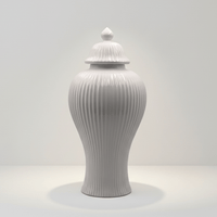Hamptons Style White Ceramic Ginger Jar