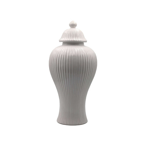 Hamptons Style White Ceramic Ginger Jar