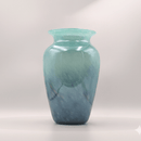 Hand-Blown Teal Ombre Frosted Glass Vase