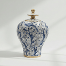 Hand-Painted Blue Bird Floral 30cm Jar