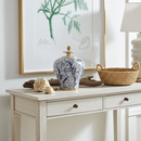 Hand-Painted Blue Bird Floral 30cm Jar