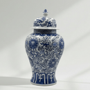 Hand-Painted Blue White Ginger Jar Large