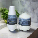 Handcrafted Floral Boho Ceramic Vase Duo