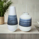 Handcrafted Floral Boho Ceramic Vase Duo