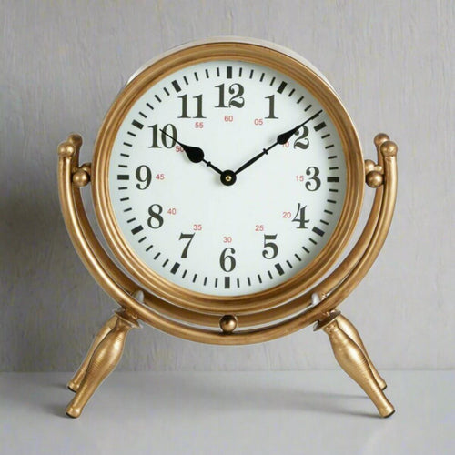 Hayden Gold Angled Legs Table Clock 34cm
