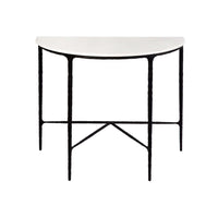 Heston Black Marble Demilune Console Table