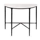 Heston Black Marble Demilune Console Table
