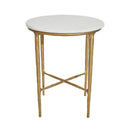 Heston Brass & Marble Round Side Table for Home