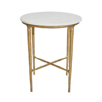 Heston Brass & Marble Round Side Table for Home