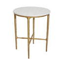 Heston Brass & Marble Round Side Table for Home