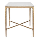 Heston Brass Marble Square Side Table 50cm