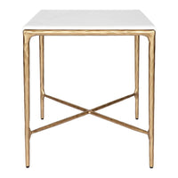 Heston Brass Marble Square Side Table 50cm