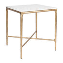 Heston Brass Marble Square Side Table 50cm