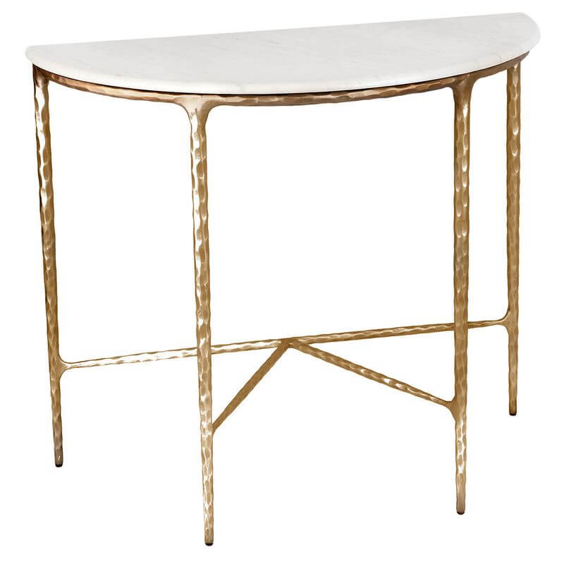 Heston Marble Half Moon Console Table