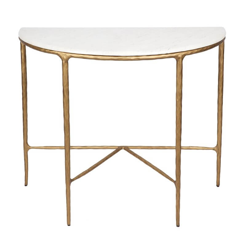 Heston Marble Half Moon Console Table